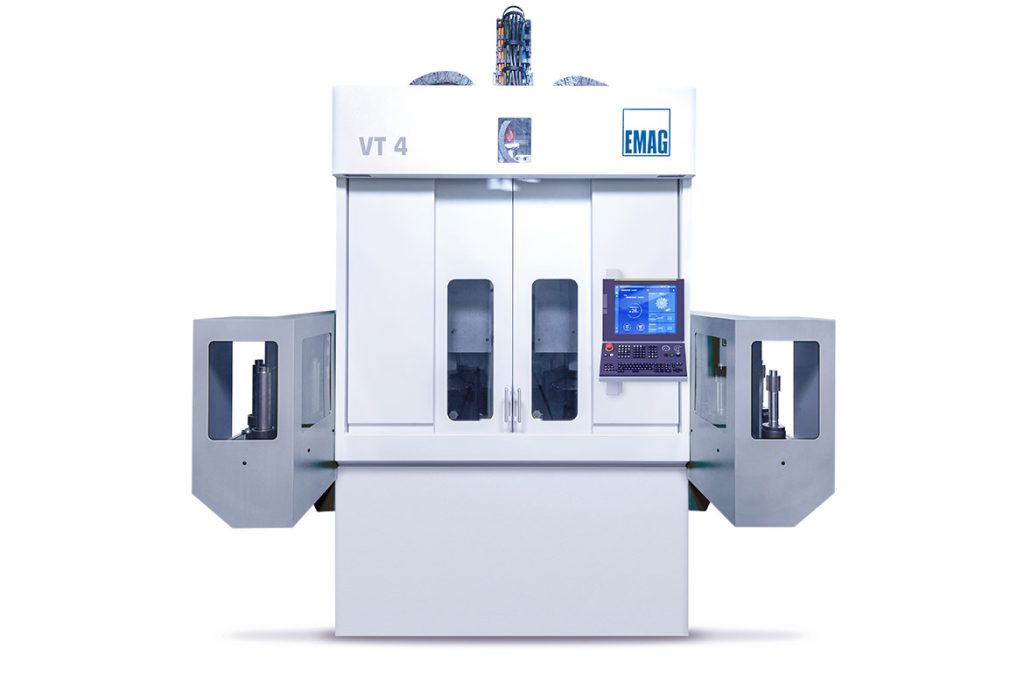 Full exterior view of the EMAG VT 4 vertical turning machine.