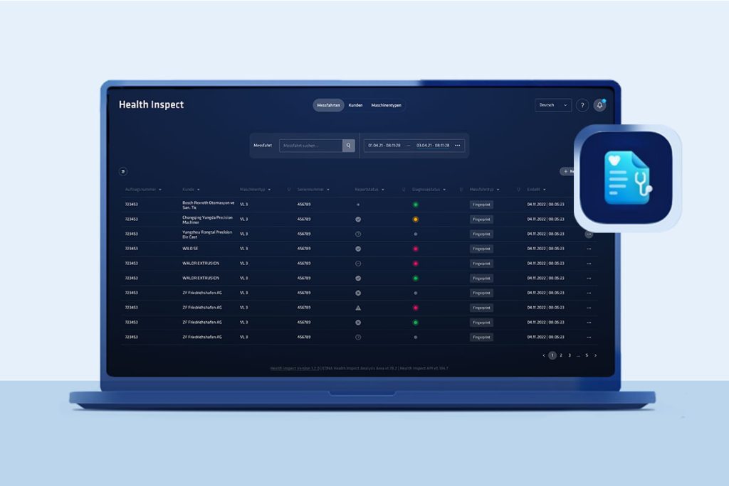 EDNA Health Inspect traffic light system on a screen with colored status indicators 