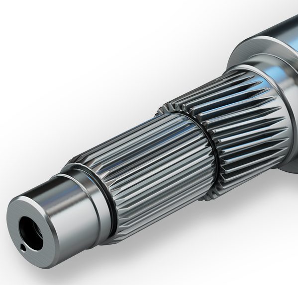 Spline gearing on a rotor shaft. 