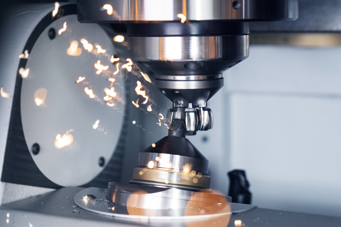 Hard milling of ball tracks with precision B-axis positioning and a stable spindle. 