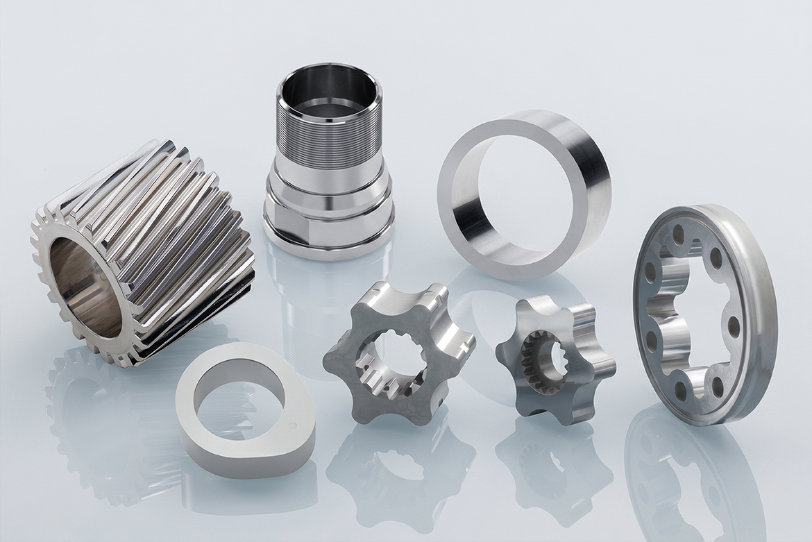 Typical chucked components for the VL 100 GT.
