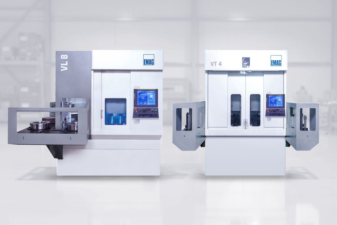 EMAG machines for Scroll free turning: VT series for shafts and VL series for chucked components