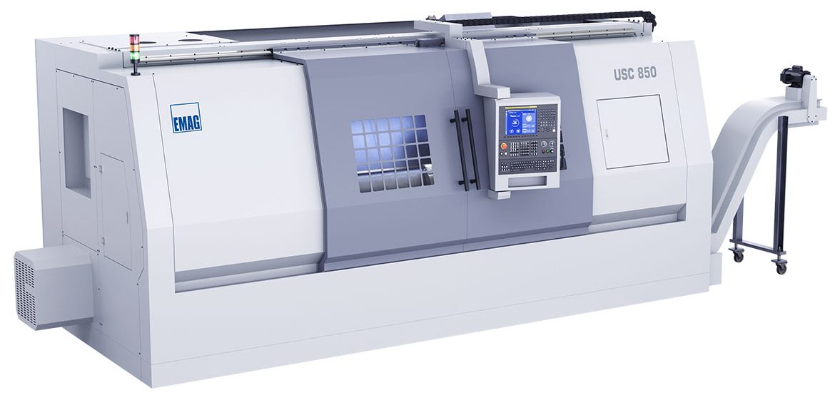 Vista exterior de la USC 850, equipada con un moderno control CNC.