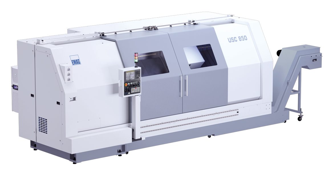 Vista exterior de la USC 850, equipada con un moderno control CNC.