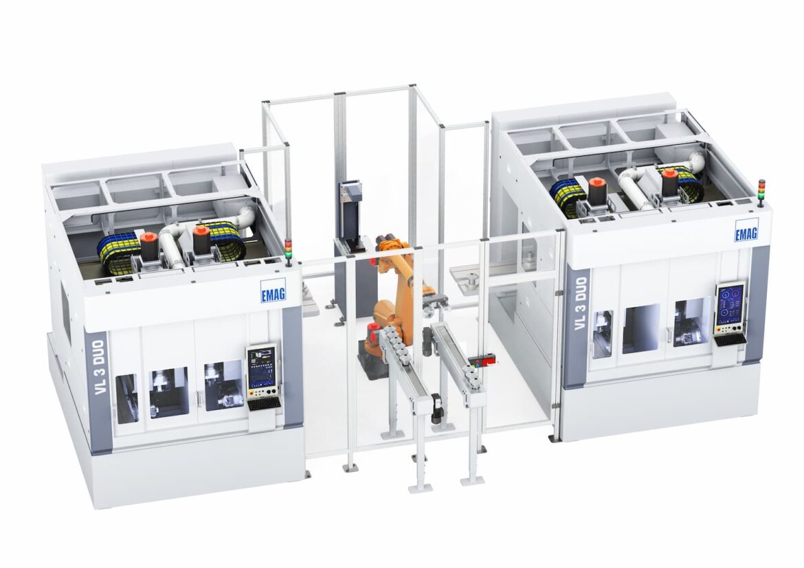 Line_2xVL3DUO Roboterzelle: Maximale Flexibilität per Roboter